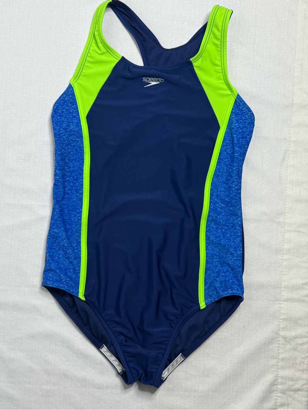 Speedo Bathing Suit Youth Girls XL Dark Blue One Piece Swimsuit